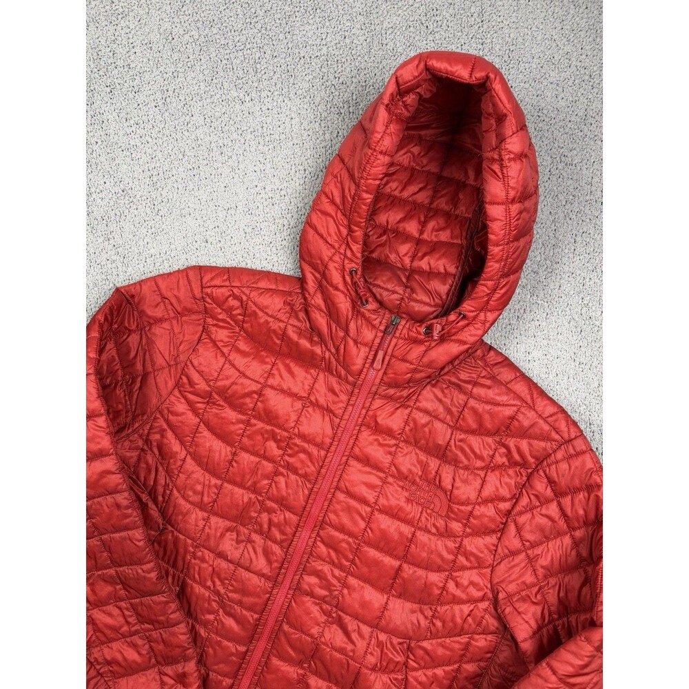 The North Face Jacket Mens M Red Thermoball Hooded Puffer Full Zip Outdoors